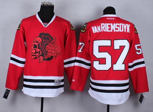 Blackhawks #57 Trevor Van Riemsdyk Red(Red Skull) Stitched Hockey Jersey