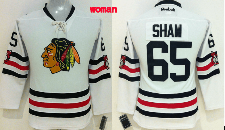 Blackhawks 65 Shaw White 2015 Winter Classic Stitched Women Hockey Jersey