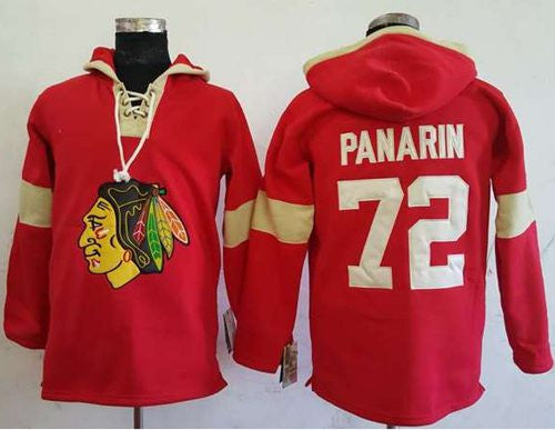 Blackhawks #72 Artemi Panarin Red Pullover Hoodie Stitched Hockey Jersey