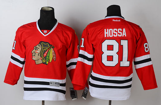 Blackhawks 81 Hossa Red Youth Hockey Jersey