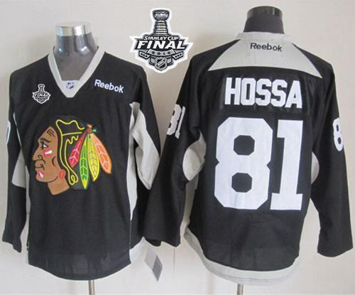 Blackhawks #81 Marian Hossa Black Practice 2015 Stanley Cup Stitched Hockey Jersey