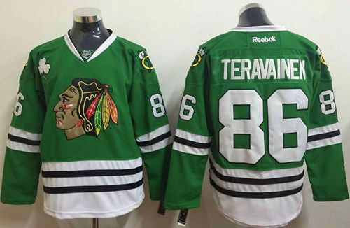 Blackhawks #86 Teuvo Teravainen Green Stitched Hockey Jersey