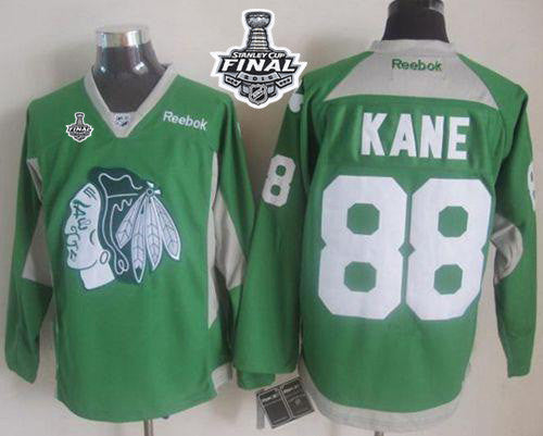 Blackhawks #88 Patrick Kane Green Practice 2015 Stanley Cup Stitched Hockey Jersey