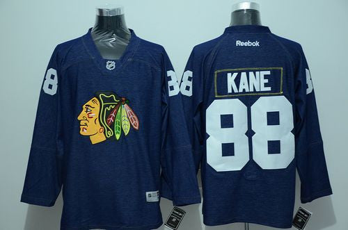 Blackhawks #88 Patrick Kane Navy Blue Denim Stitched Hockey Jersey