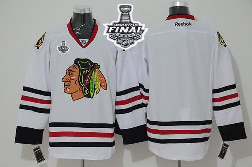 Blackhawks Blank White 2015 Stanley Cup Stitched Hockey Jersey