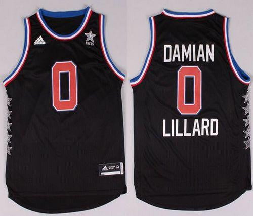 Blazers #0 Damian Lillard Black 2015 All Star Stitched Basketball Jersey