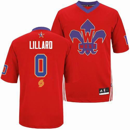 Blazers #0 Damian Lillard Red 2014 All Star Stitched Basketball Jersey