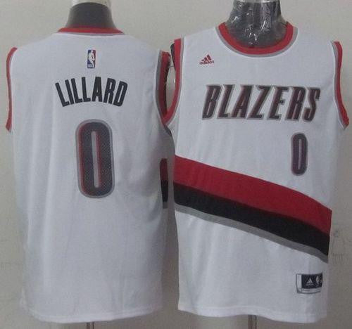 Blazers #0 Damian Lillard White Home Stitched Basketball Jersey