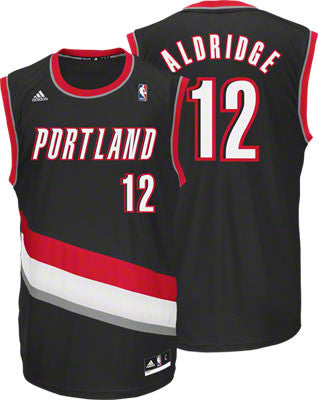 Blazers #12 LaMarcus Aldridge Black Revolution 30 Stitched Basketball Jersey