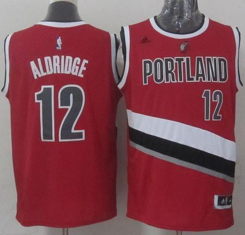 Blazers #12 LaMarcus Aldridge Stitched Red Basketball Jersey