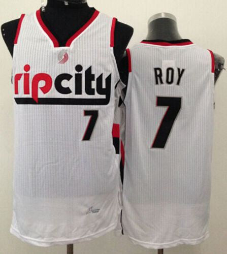 Blazers #7 Brandon Roy White Throwback Stitched Basketball Jersey