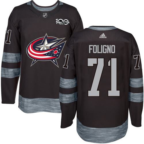 Blue Jackets #71 Nick Foligno Black 1917-2017 100th Anniversary Stitched Hockey Jersey