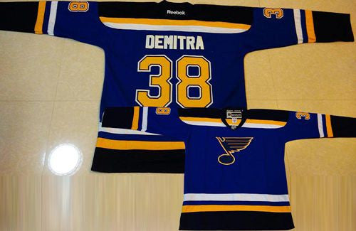 Blues #38 Pavol Demitra Light Blue Home Stitched Hockey Jersey