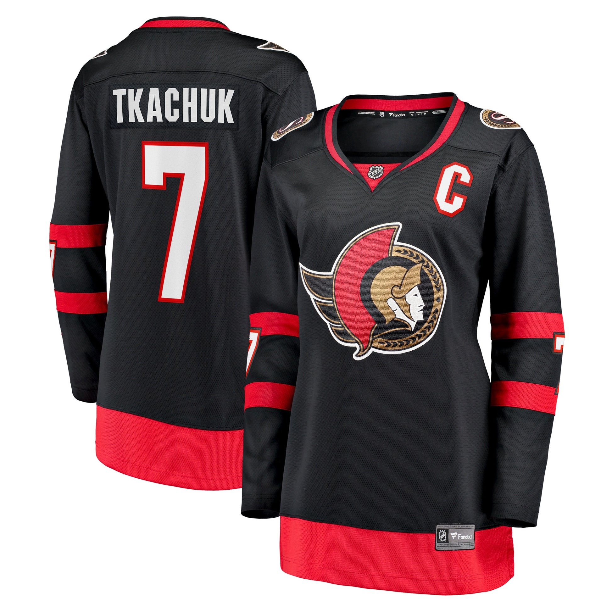 Brady Tkachuk Ottawa Senators Branded Women's Home Breakaway Player Hockey Jersey - Black