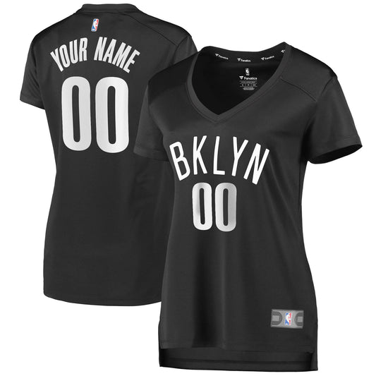 Brooklyn Nets Branded Women's Fast Break Custom Basketball Jersey Charcoal - Statement Edition