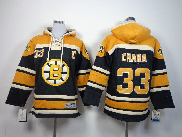 Bruins 33 Chara Black Hooded Youth Hockey Jersey