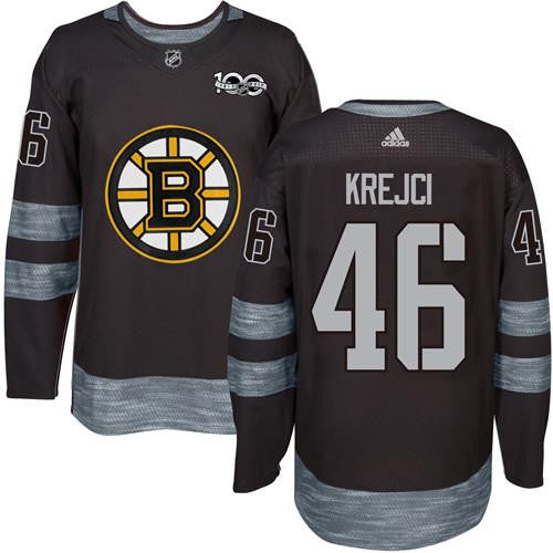 Bruins #46 David Krejci Black 1917-2017 100th Anniversary Stitched Hockey Jersey