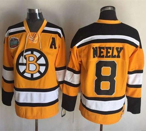 Bruins #8 Cam Neely Yellow Winter Classic CCM Throwback Stitched Hockey Jersey