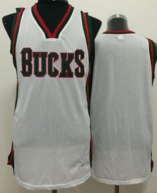 Bucks Blank White Revolution 30 Stitched Basketball Jersey