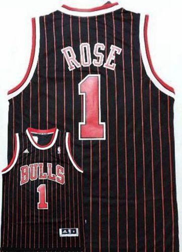 Bulls #1 Derrick Rose Black Red Stitched Basketball Jersey