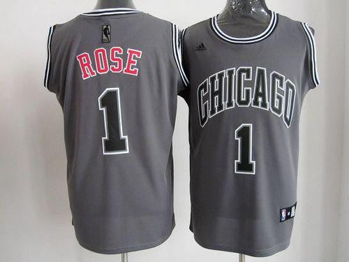 Bulls #1 Derrick Rose Grey Graystone II Fashion Stitched Basketball Jersey