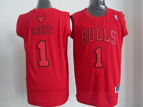 Bulls #1 Derrick Rose Red Big Color Fashion Stitched Basketball Jersey