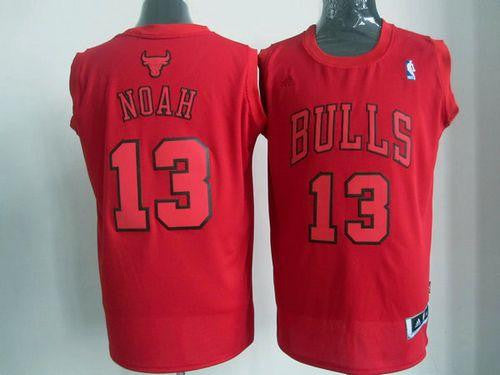 Bulls #13 Joakim Noah Red Big Color Fashion Stitched Basketball Jersey