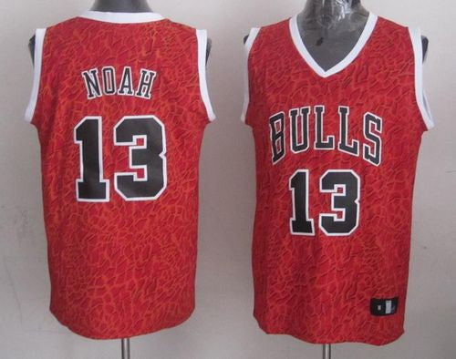 Bulls #13 Joakim Noah Red Crazy Light Stitched Basketball Jersey