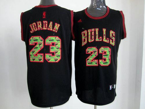 Bulls #23 Michael Jordan Black Camo Fashion Stitched Basketball Jersey