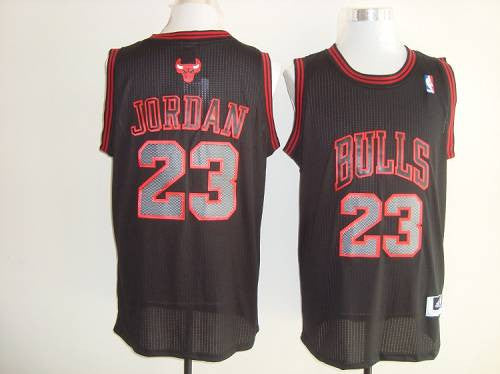 Bulls #23 Michael Jordan Black Graystone Fashion Stitched Basketball Jersey