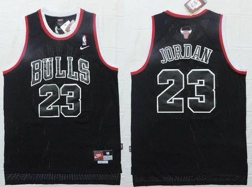 Bulls #23 Michael Jordan Black Shadow Stitched Basketball Jersey