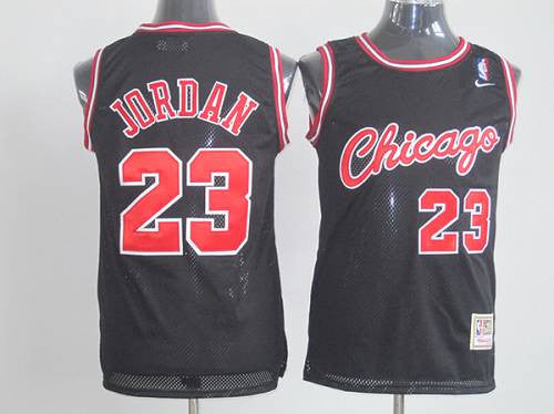 Bulls #23 Michael Jordan Black Throwback Stitched Basketball Jersey