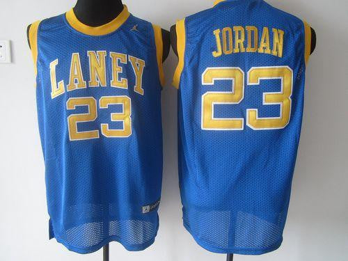 Bulls #23 Michael Jordan Blue Laney High School Classic Stitched Basketball Jersey