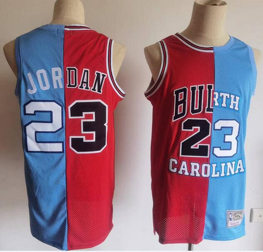 Bulls 23 Michael Red Split Hardwood Classics Basketball Jersey