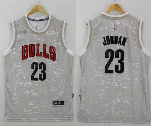 Bulls #23 Michael Jordan Grey City Light Stitched Basketball Jersey