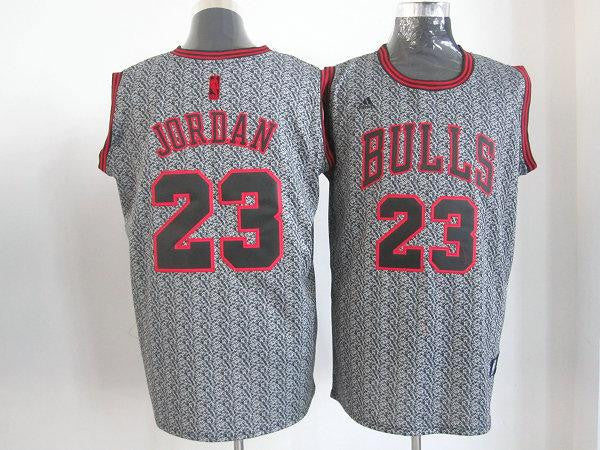 Bulls #23 Michael Jordan Grey Static Fashion Stitched Basketball Jersey