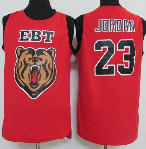 Bulls #23 Michael Jordan Red EBT High School Classic Stitched Basketball Jersey