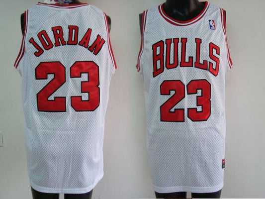 Bulls #23 Michael Jordan Stitched White Basketball Jersey