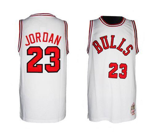 Bulls #23 Michael Jordan White 1984-1985 Hardwood Classics Stitched Basketball Jersey