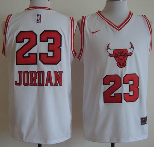 Bulls #23 Michael Jordan White New Fashion Stitched Basketball Jersey