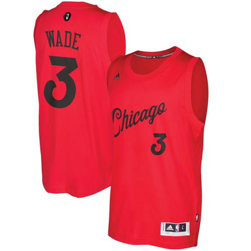 Bulls #3 Dwyane Wade Red 2016-2017 Christmas Day Stitched Basketball Jersey