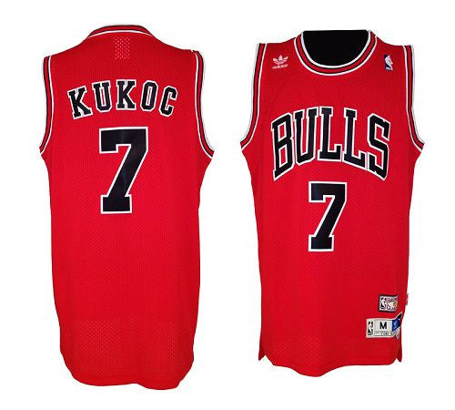 Bulls #7 Tony Kukoc Red Throwback Stitched Basketball Jersey