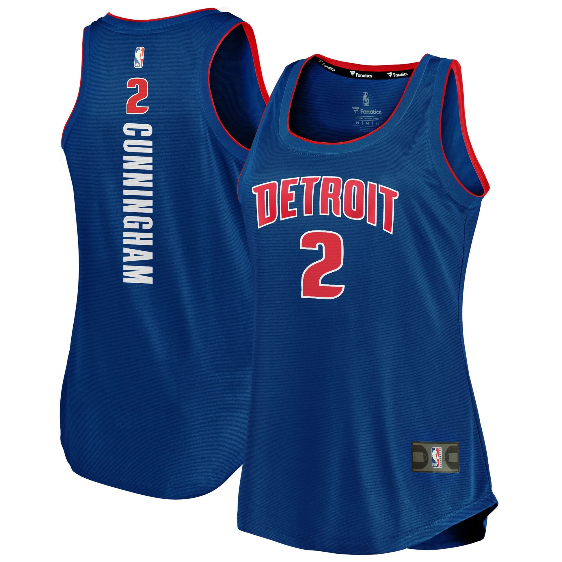 Cade Cunningham Detroit Pistons Branded Women's Fast Break Tank Basketball Jersey - Icon Edition - Blue