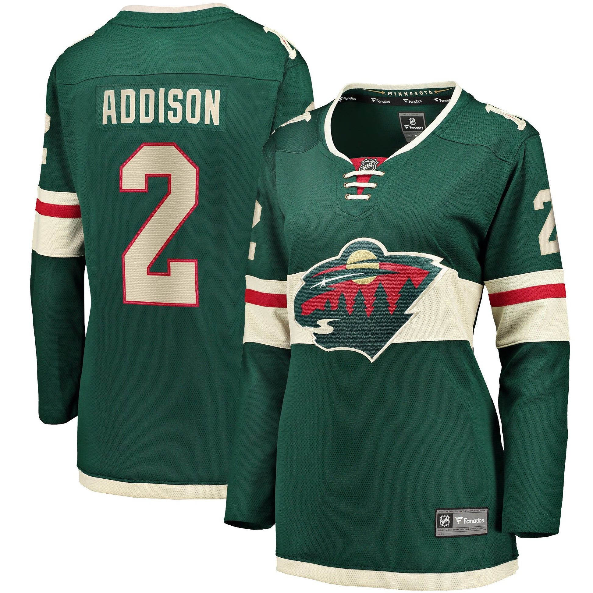 Calen Addison Minnesota Wild Branded Women's Home Breakaway Player Hockey Jersey - Green