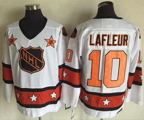 Canadiens #10 Guy Lafleur White/Orange All Star CCM Throwback Stitched Hockey Jersey