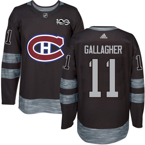 Canadiens #11 Brendan Gallagher Black 1917-2017 100th Anniversary Stitched Hockey Jersey