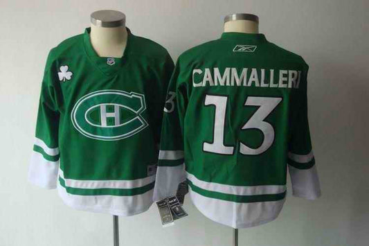 Canadiens 13 Cammalleri Green St.Patricks Day Youth Hockey Jersey