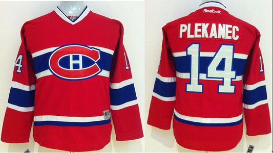 Canadiens 14 Tomas Plekanec Red Youth Reebok Hockey Jersey