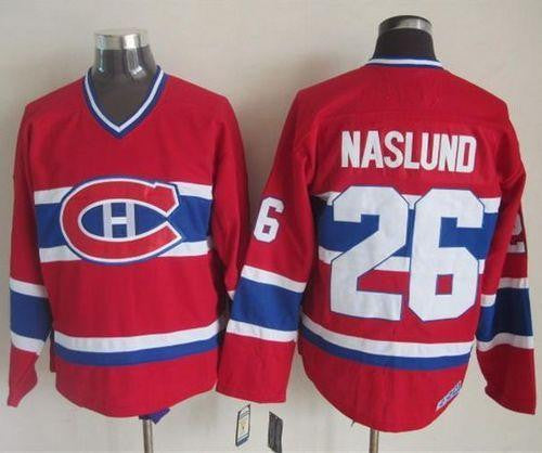 Canadiens #26 Mats Naslund Red CCM Throwback Stitched Hockey Jersey