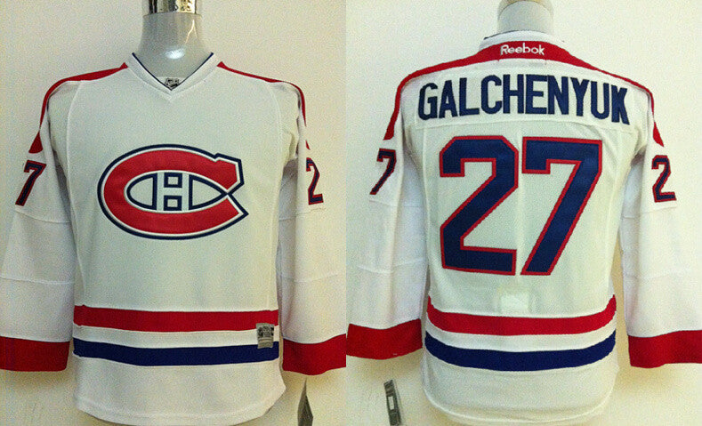 Canadiens 27 Galchenyuk White Youth Hockey Jersey